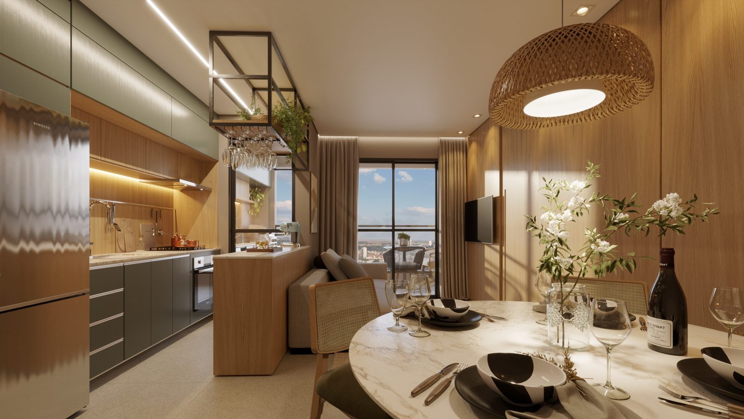 Living do apartamento decorado