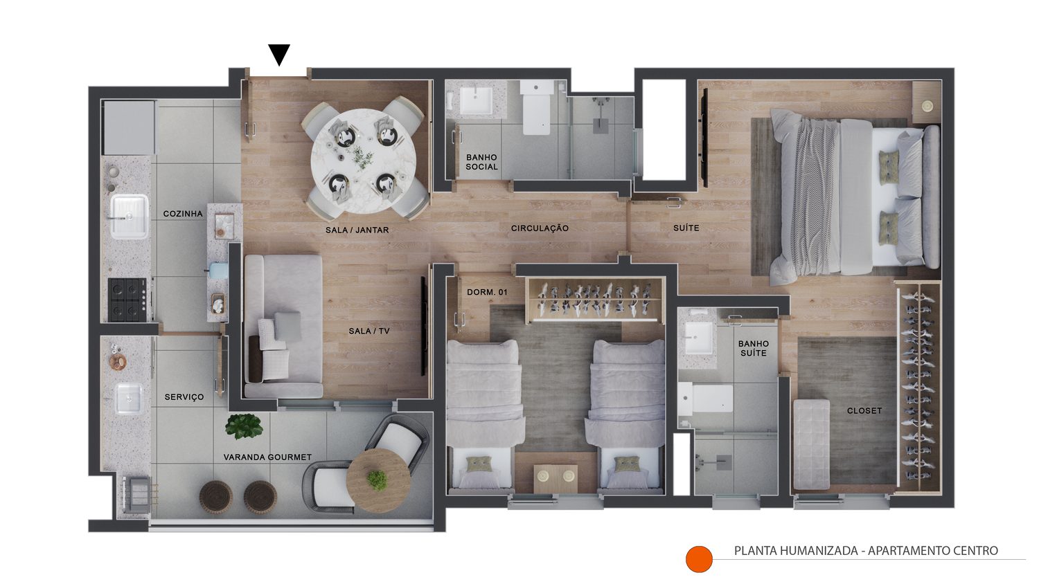 Planta humanizada — Apartamento Centro